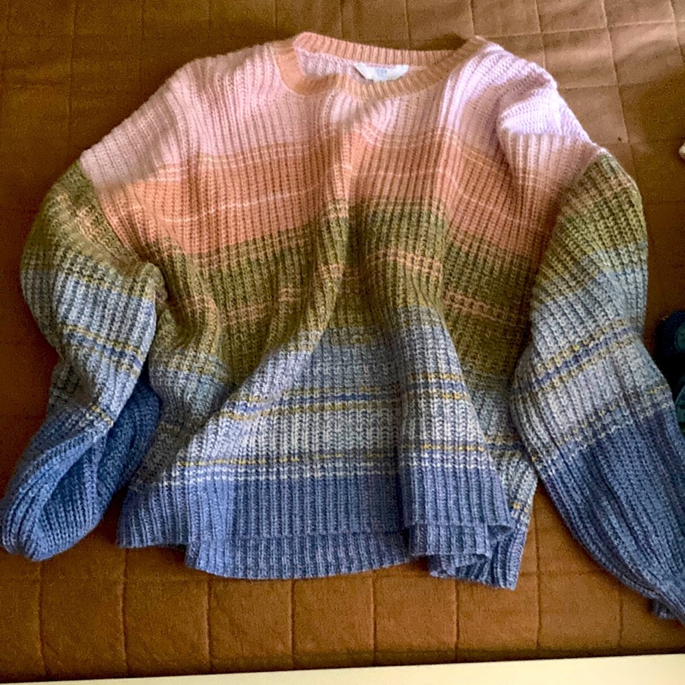 Rainbow crotchet sweater